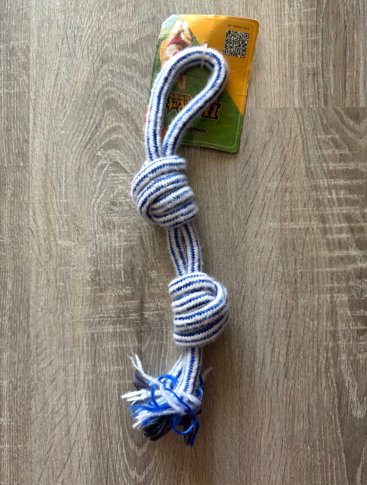 Gioco Corda con Due Nodi e Frange Blu