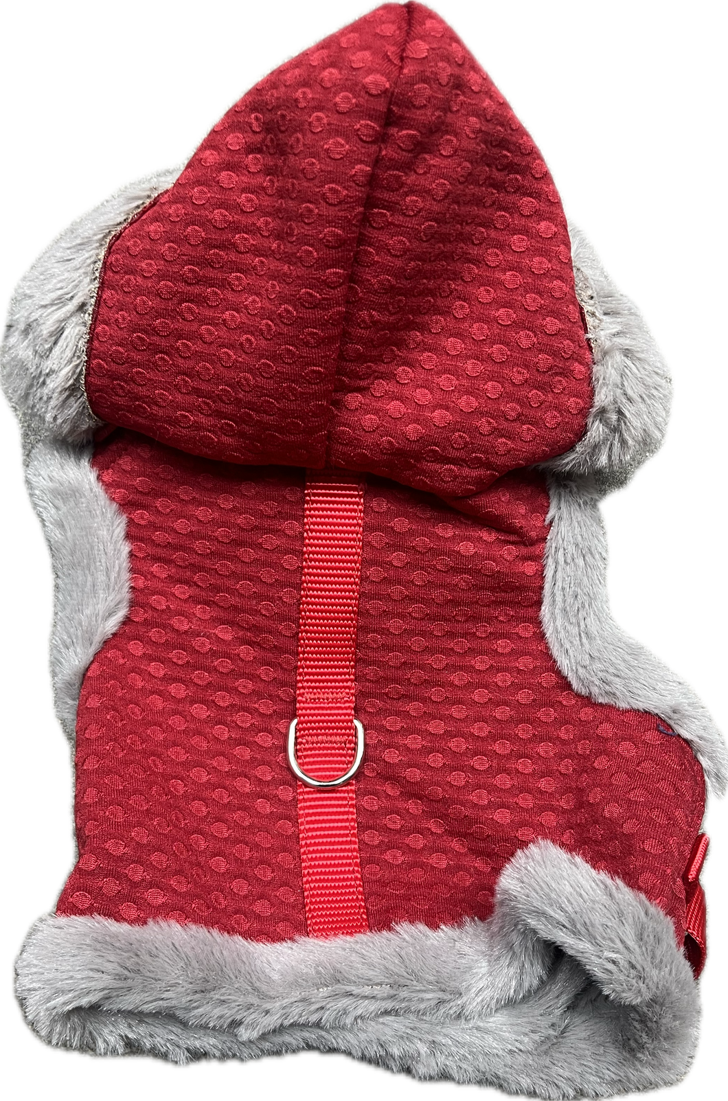 Giubbotto invernale rosso con cappuccio per cani - Taglia S