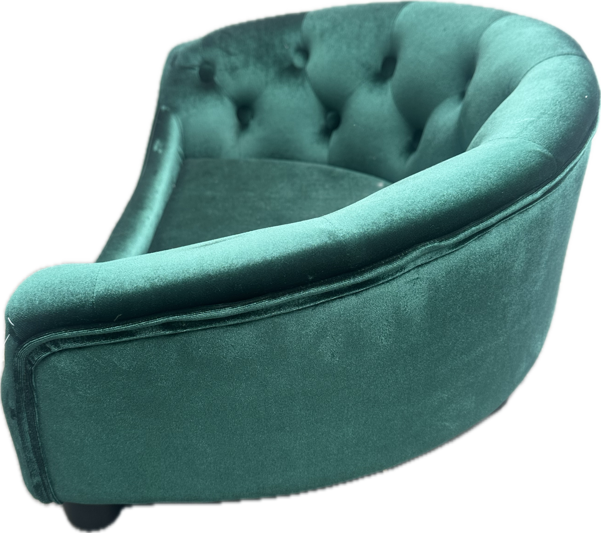 Divanetto Reale in Velluto Verde Smeraldo – Cuccia Elegante per Cani e Gatti