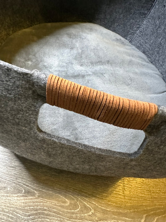 Cuccia in Feltro con Cuscino Morbido - Grigio