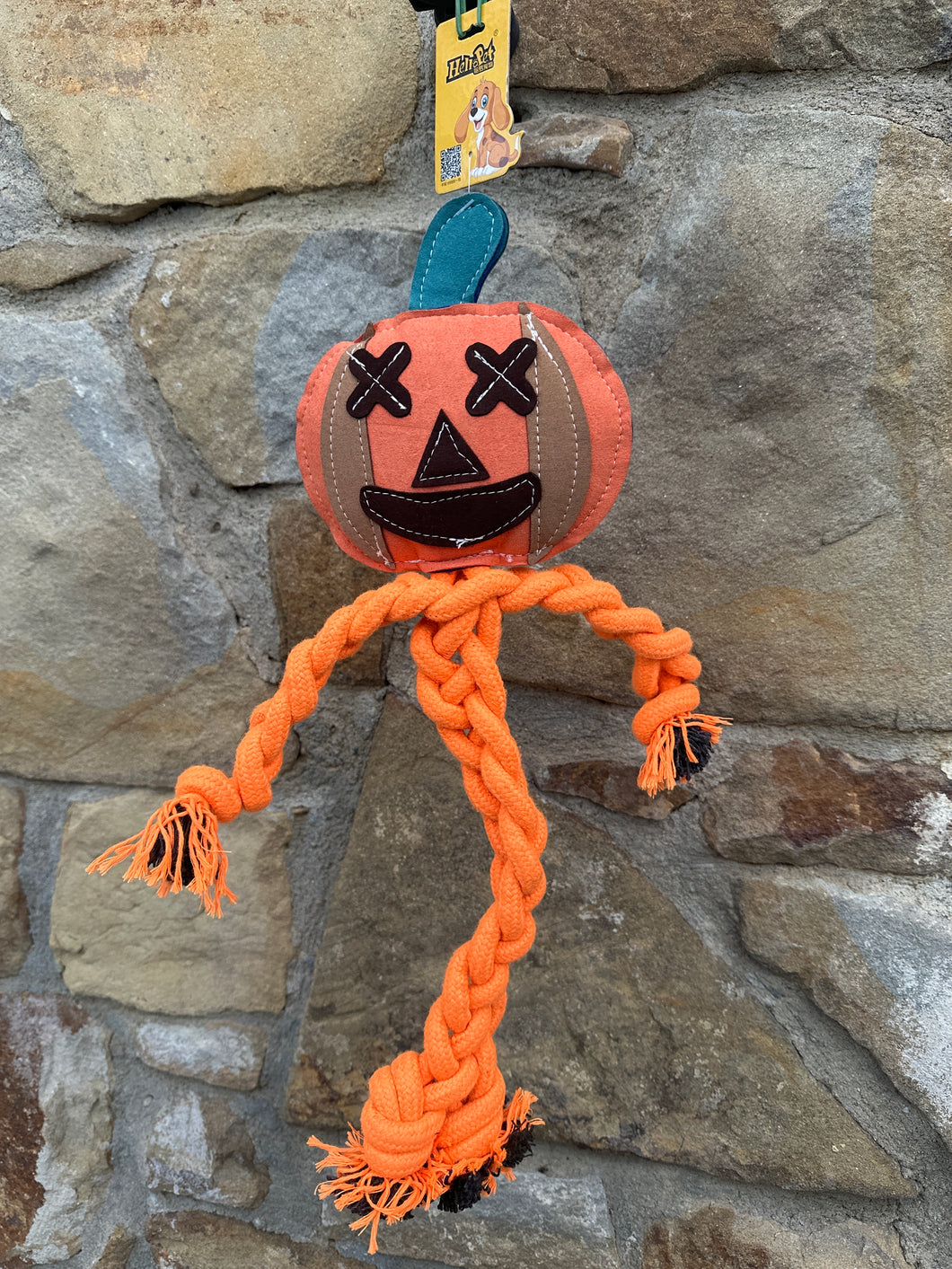 Giocattolo per Cani – Zucca Cordata di Halloween