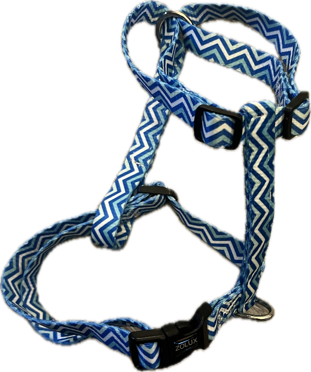Pettorina Regolabile Zigzag Blu - Taglia S (27-42 cm