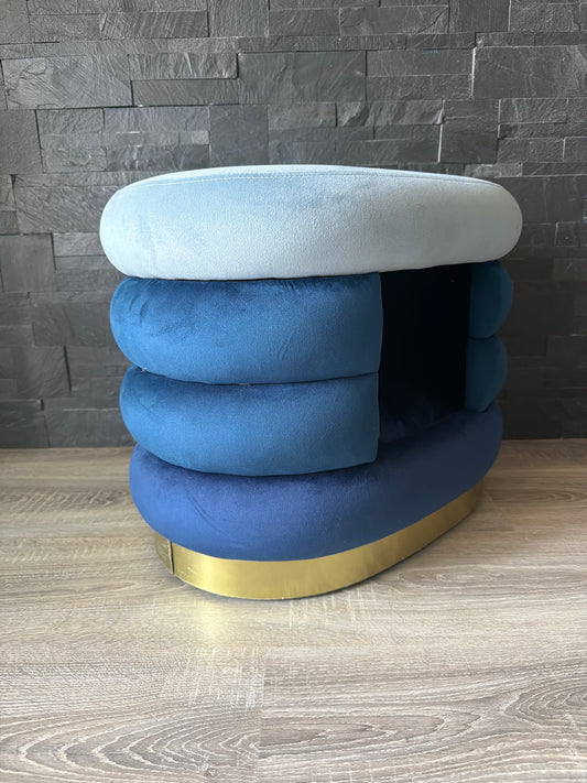 Cuccia Multifunzionale Luxury Blu con Base Dorata