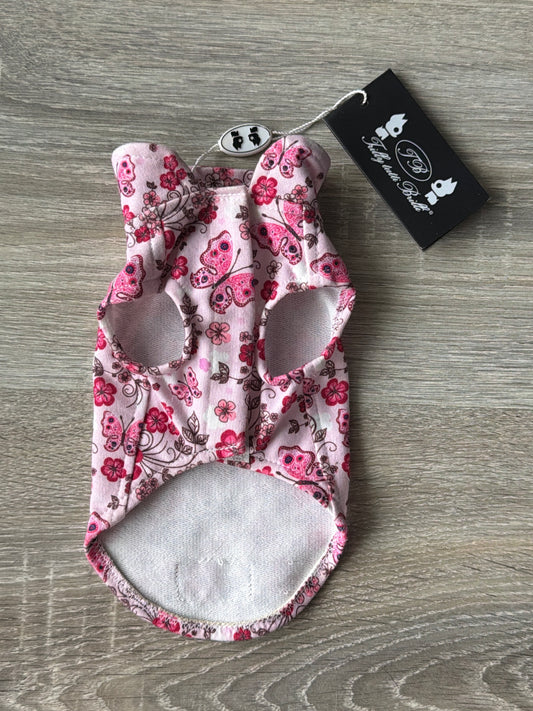 Canotta per Cani Trilly Tutti Brilli Fantasia Floreale Rosa – Taglia XXS | Made in Italy