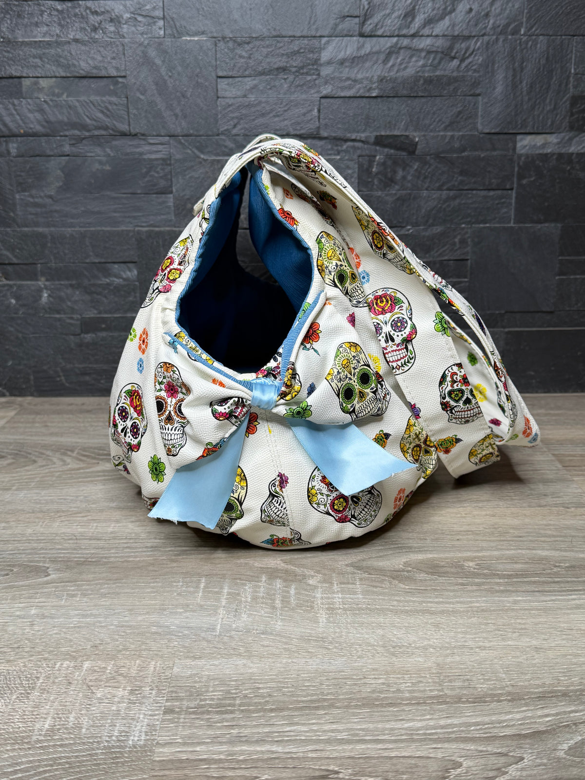 Borsa Trasportino Morbida “Sugar Skull” per Cani e Gatti – 36x22xH26 cm