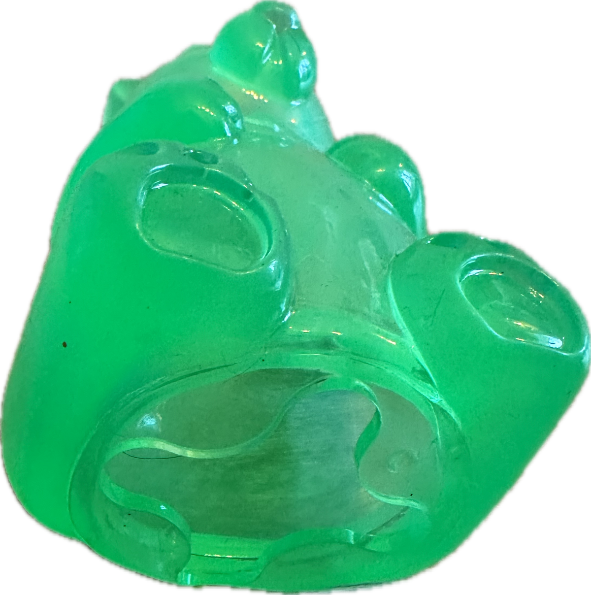 Gioco a forma di Orsetto in Gomma Trasparente con Porta-Snack