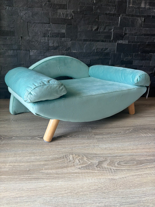 Poltroncina Relax Azzurra per Cani e Gatti – Design Elegante con Schienale