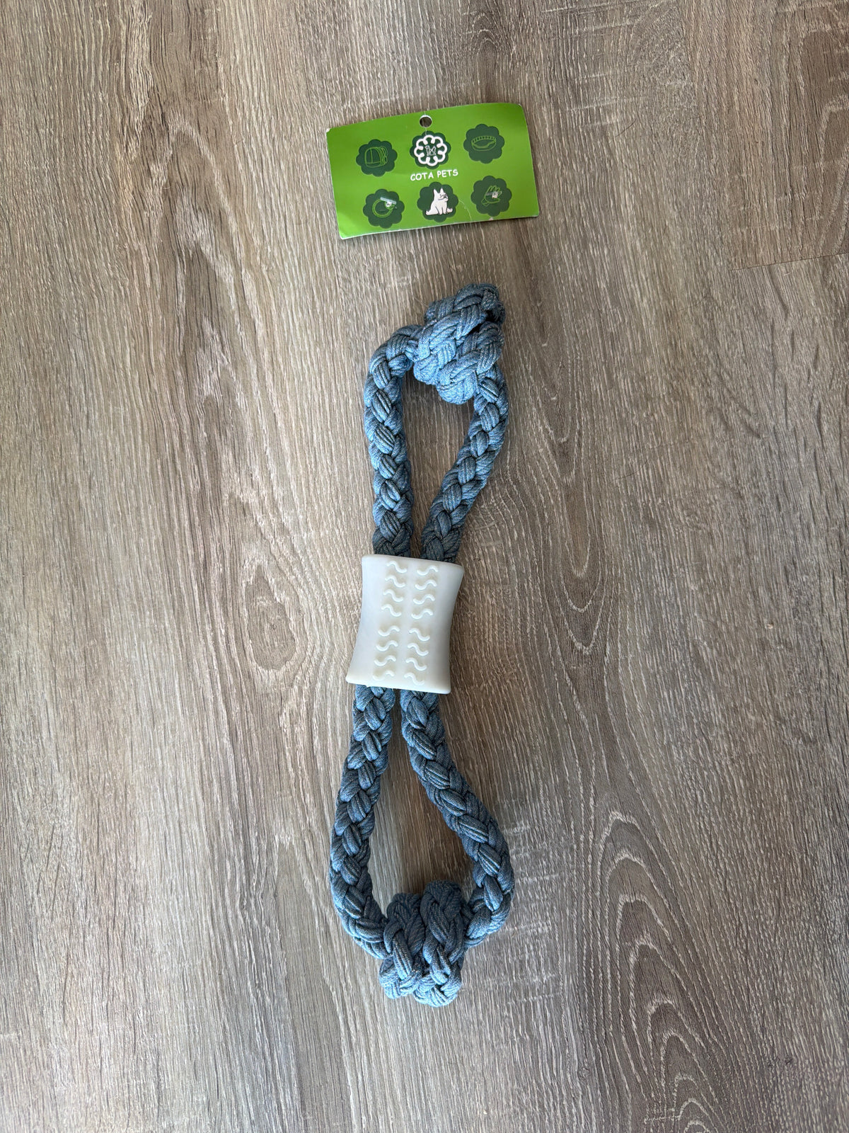 Gioco Tira e Molla per Cani in Corda Blu con Inserto Centrale