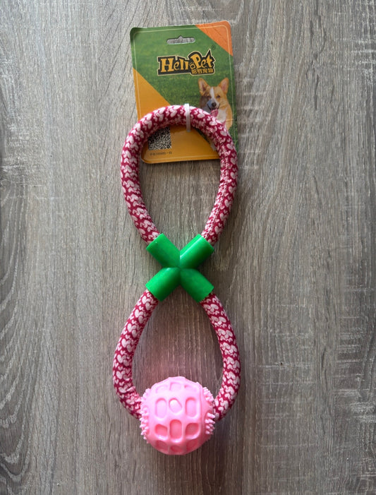 Gioco Corda Rosa a Otto con Pallina e Incrocio Verde