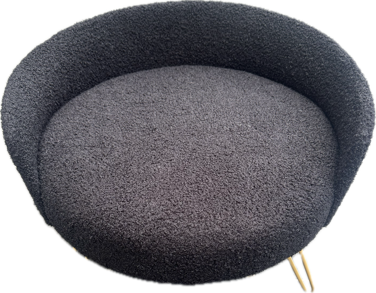 Divanetto Glamour Nero Bouclé – Eleganza e Comfort per Cani e Gatti
