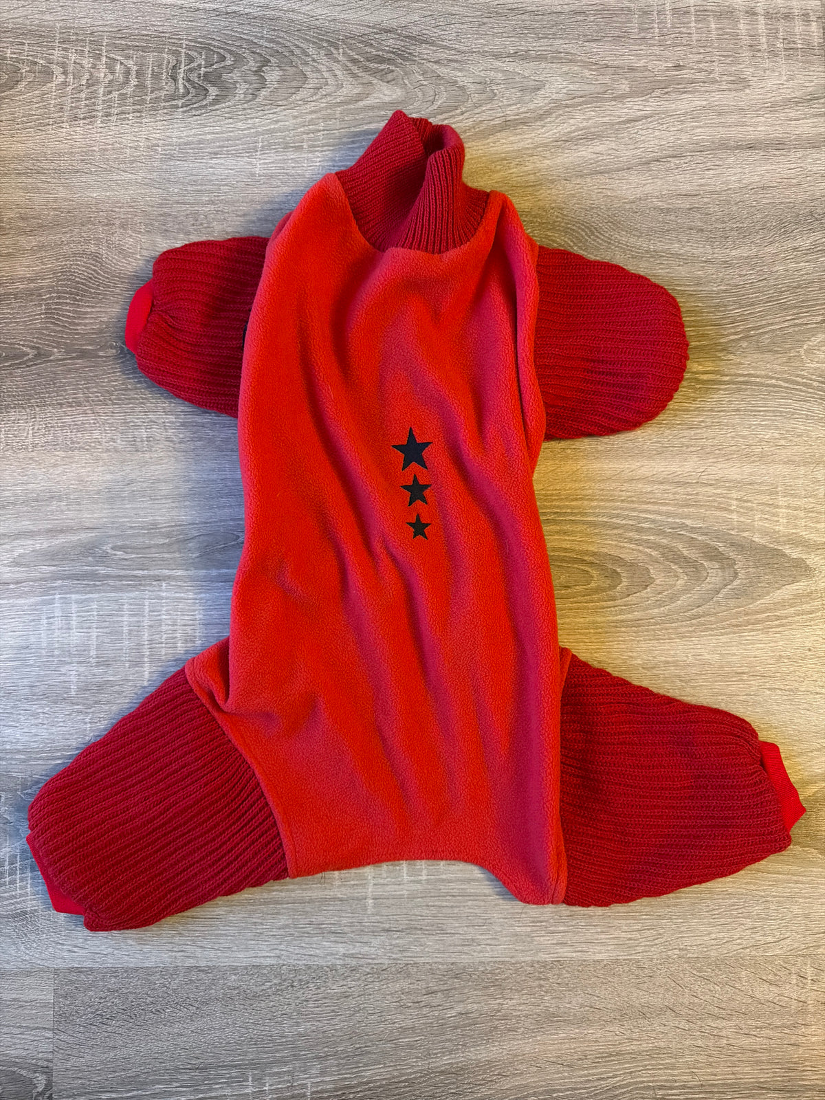 Tutina in Pile Rossa per Cani a Quattro Zampe