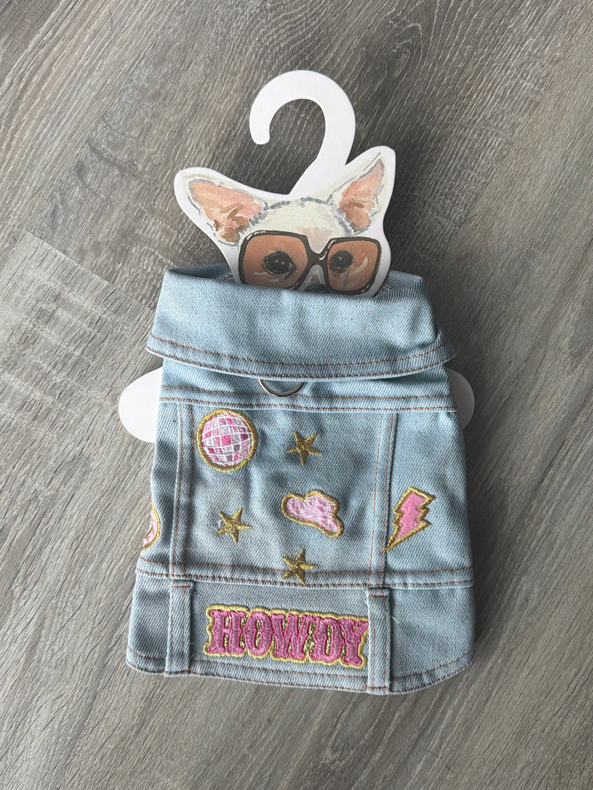 Giubbottino Jeans Howdy per Cani – Denim Azzurro – XS 25 cm