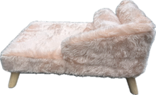 Carica l&#39;immagine nel visualizzatore di Gallery, Chaise longue fluffy rosa cipria – Letto elegante per cani e gatti
