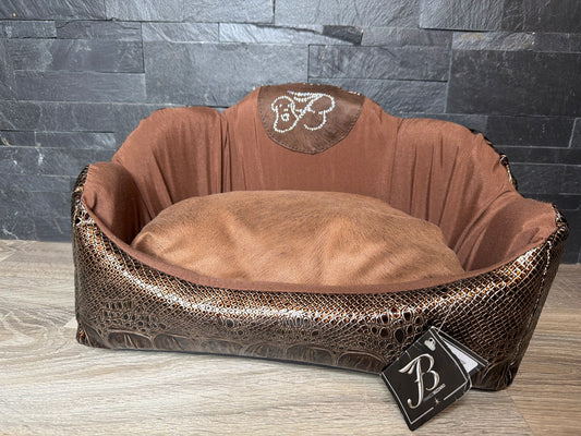 Cuccia Luxury Marrone con Cuscino Imbottito – Made in Italy