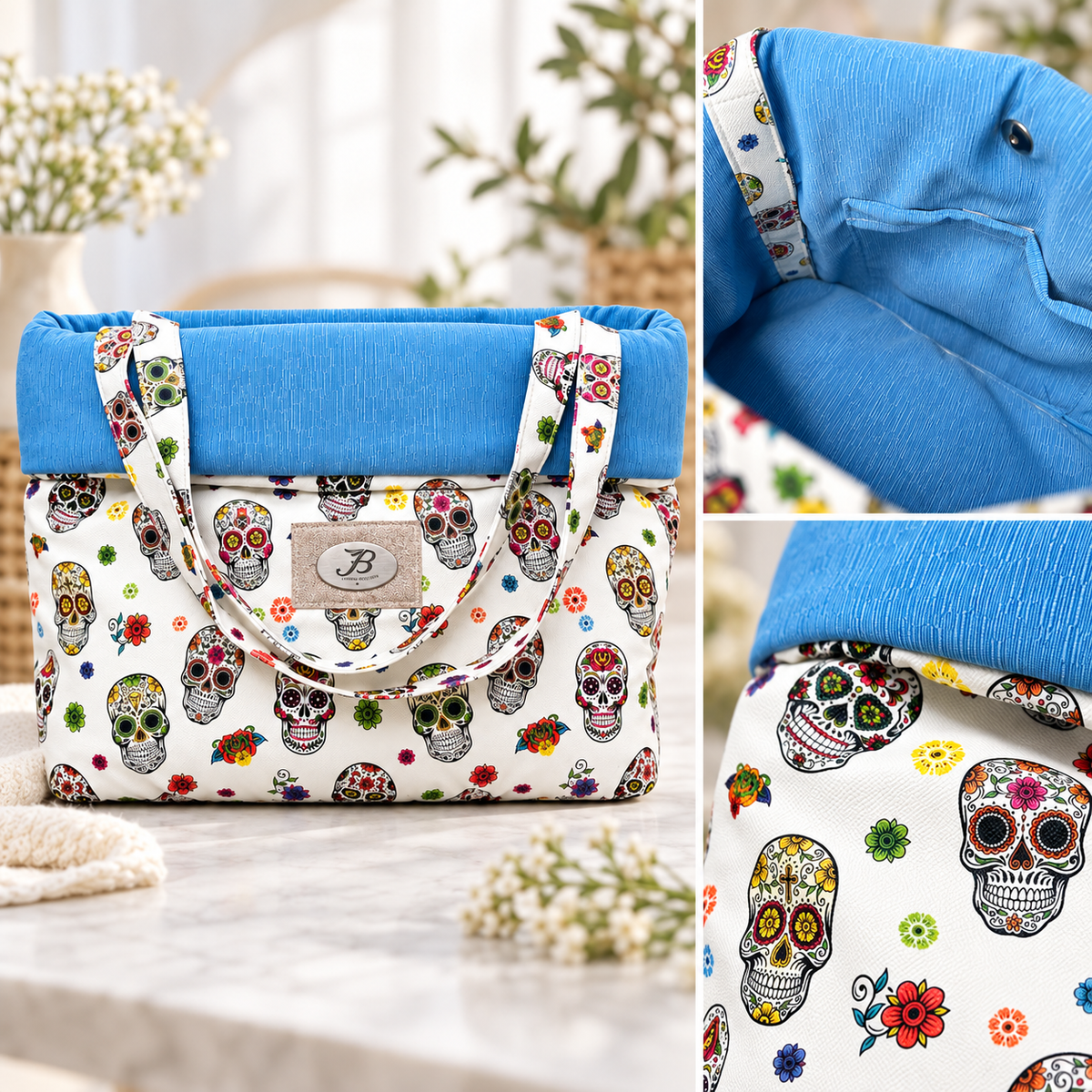 Trasportino Cuccia Luxury Skull con Manici – Made in Italy