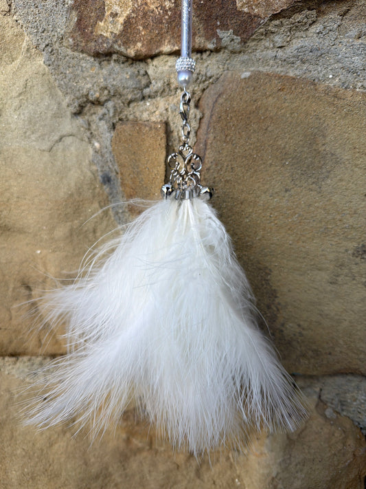 Bacchetta Elegance White Feather per Gatti con Campanellini 65 cm