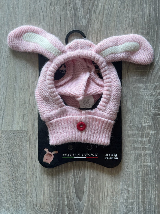 Cappellino rosa con orecchie da coniglietto