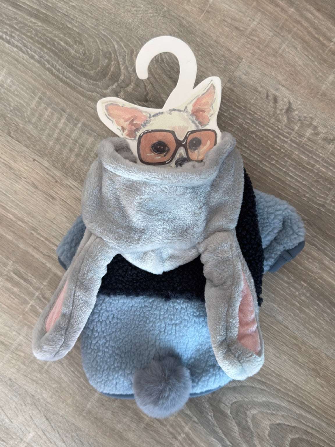 Felpa Teddy Coniglietto Grigio con Orecchie – XS 25 cm