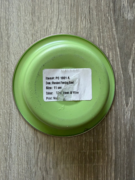 Ciotola per Cani e Gatti Verde Menta e Bordeaux – 11 cm