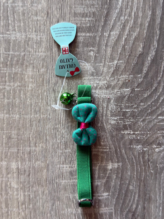 Fiocco verde a pois rosa
