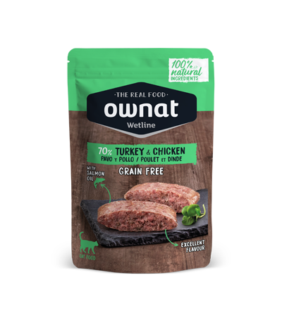 Ownat Wetline Turkey & Chicken 85 g – Umido Naturale Grain Free per Gatti