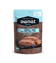 Carica l&#39;immagine nel visualizzatore di Gallery, Ownat Wetline Sterilized Turkey &amp; Tuna 85 g – Umido Naturale Grain Free per Gatti Sterilizzati
