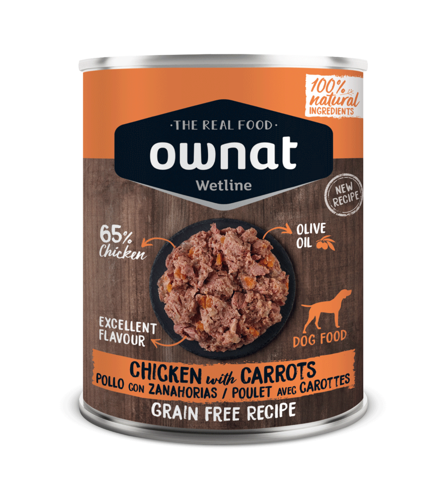 Ownat Wetline Pollo & Carote 395 g – Umido Naturale Grain Free per Cani