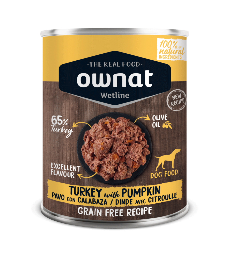 Ownat Wetline Tacchino & Zucca 395 g – Umido Naturale Grain Free per Cani