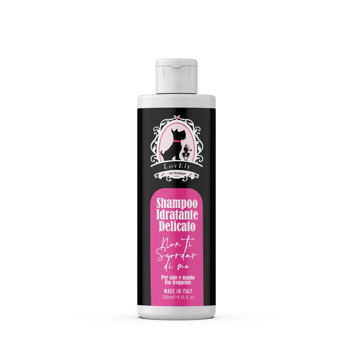 Shampoo PROFESSIONALE “Non Ti Scordar di Me” LovEly – Idratante Delicato per Cani e Gatti | Uso Frequente | Made in Italy 250ml