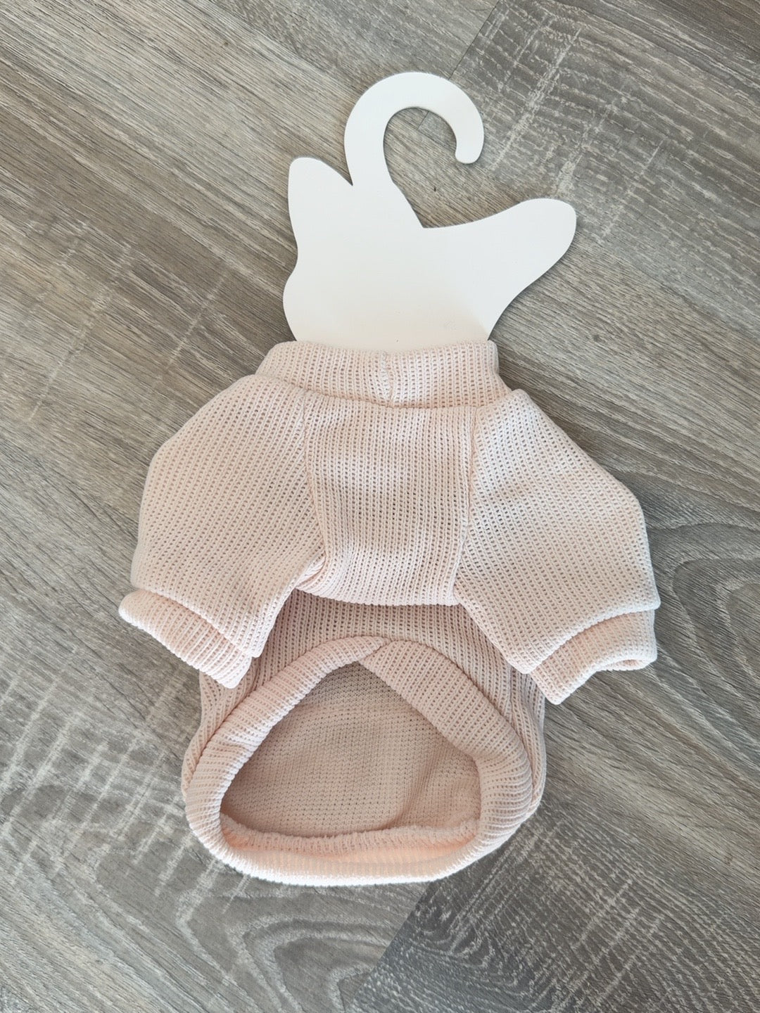 Maglioncino Rosa Cipria a Collo Alto con Cuore Rosso per Cani – XS 25 cm - retro