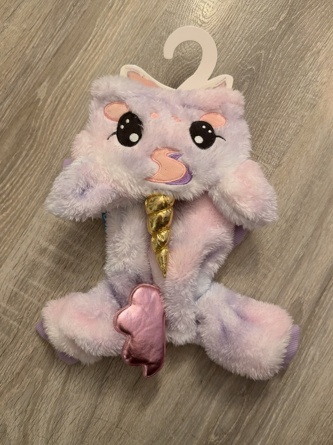 Tutina Unicorno Lilla e Rosa XS 25 cm - vista esterna