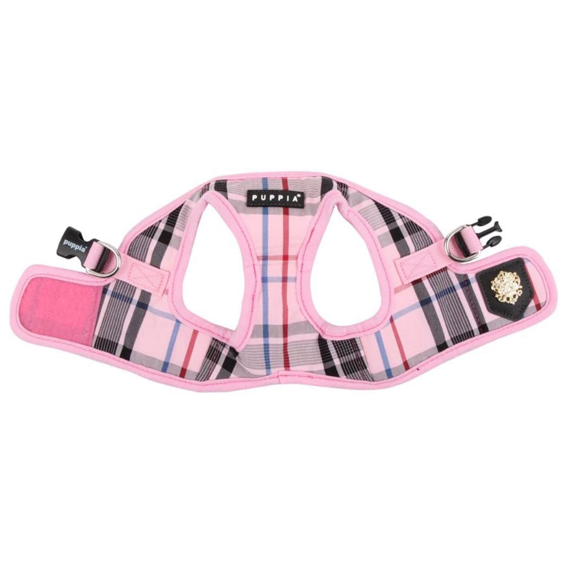 Elegantissima PETTORINA con classico motivo a scacchi ed emblema dorato