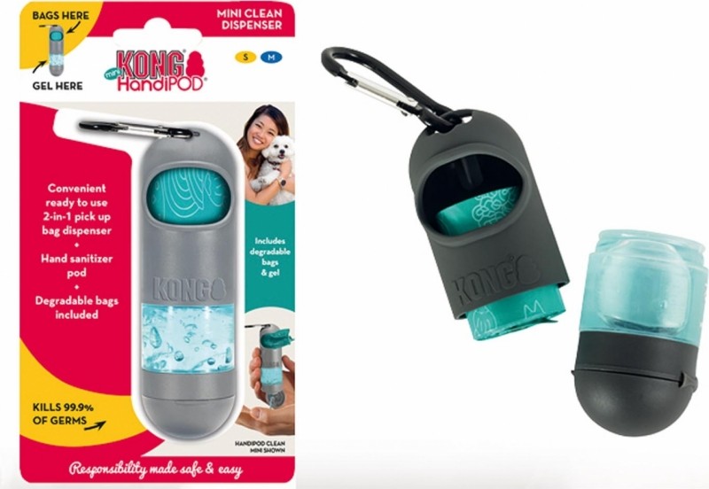 Kong HandiPod MINI Distributore di bustine per escrementi e porta gel disinfettante